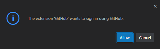 VS Code GitHub Sign in Prompt